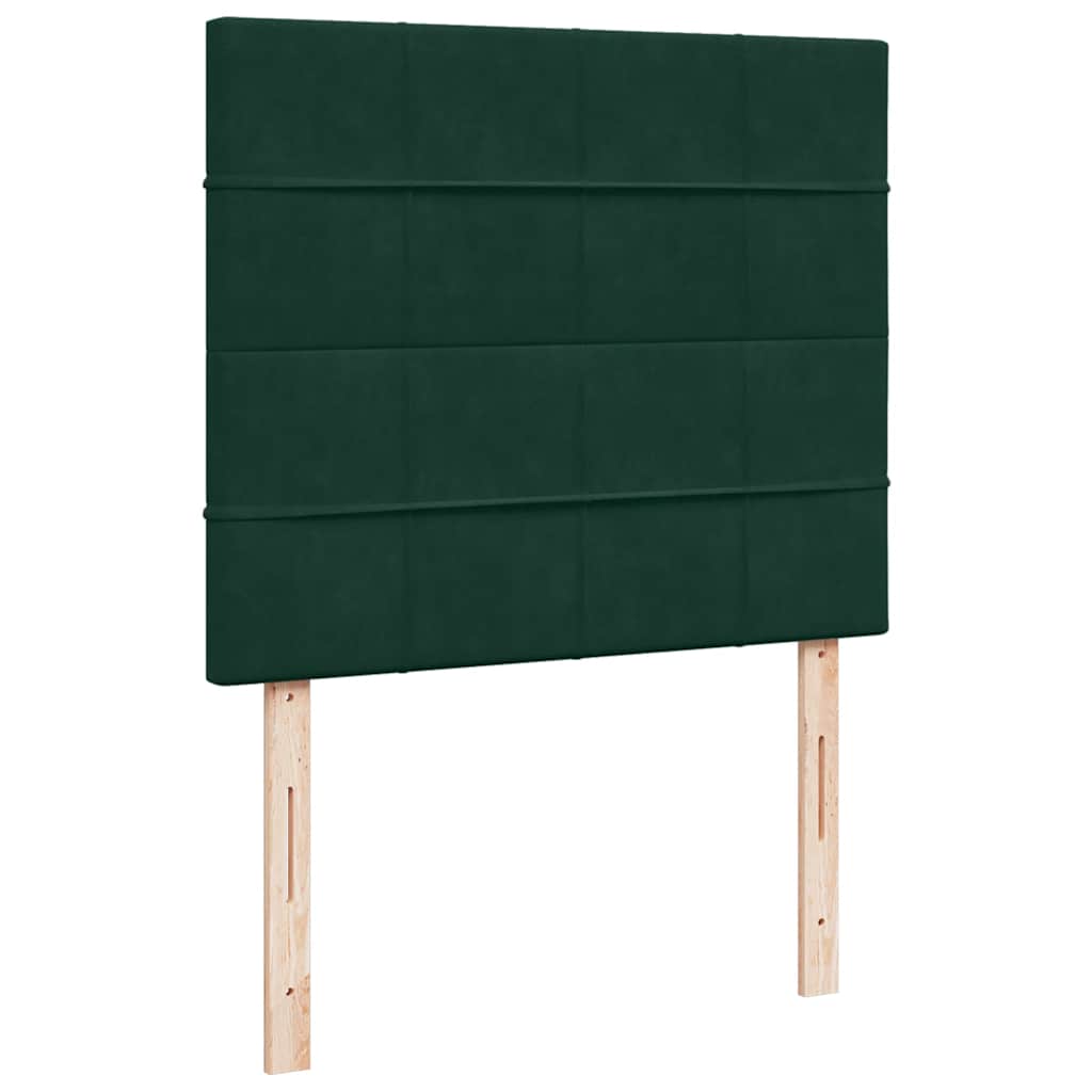 Giroletto a Molle con Materasso Verde Scuro 120x200 cm Velluto