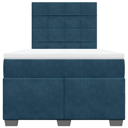 Giroletto a Molle con Materasso Blu 120x200 cm in Velluto