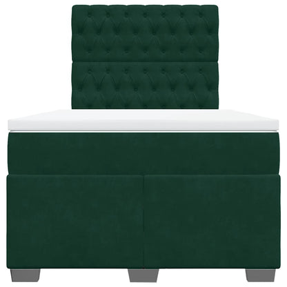 Giroletto a Molle con Materasso Verde Scuro 120x200 cm Velluto