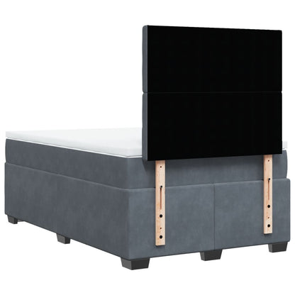 Giroletto a Molle con Materasso Grigio Scuro 120x200 cm Velluto