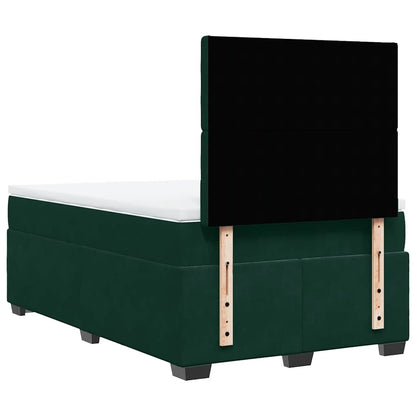 Giroletto a Molle con Materasso Verde Scuro 120x200 cm Velluto