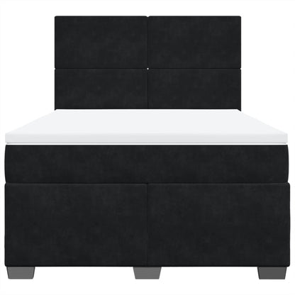 Giroletto a Molle con Materasso Nero 140x190 cm in Velluto | homemem39