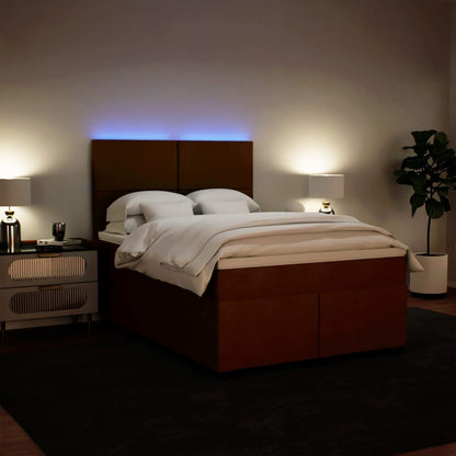 Giroletto a Molle con Materasso Rosa 140x190 cm in Velluto - homemem39