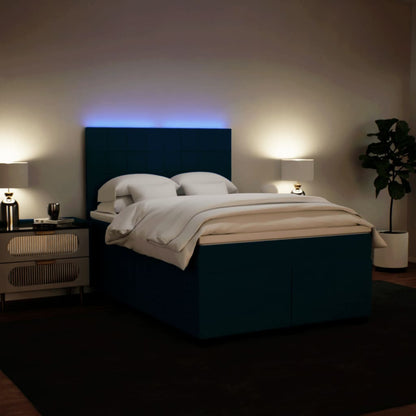 Giroletto a Molle con Materasso Blu 140x190 cm in Velluto