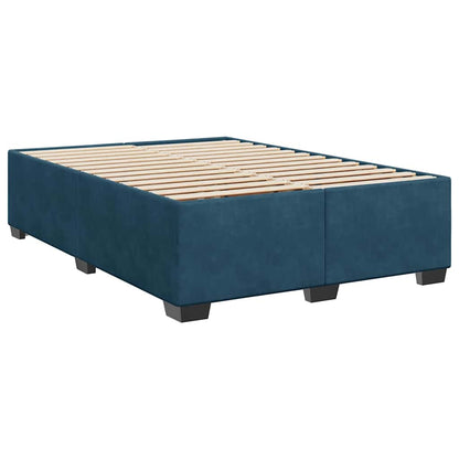 Giroletto a Molle con Materasso Blu 140x190 cm in Velluto