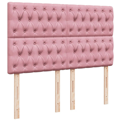 Giroletto a Molle con Materasso Rosa 140x190 cm in Velluto | homemem39