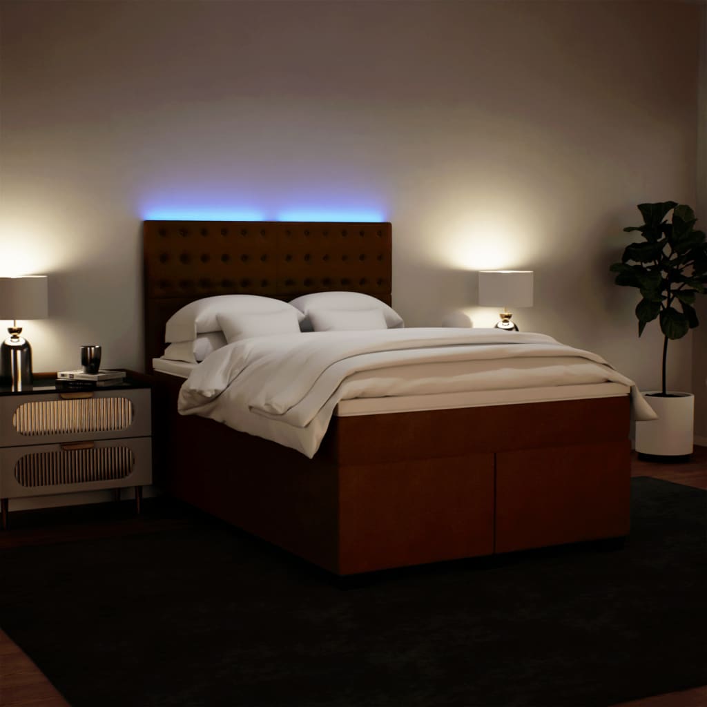 Giroletto a Molle con Materasso Rosa 140x190 cm in Velluto - homemem39