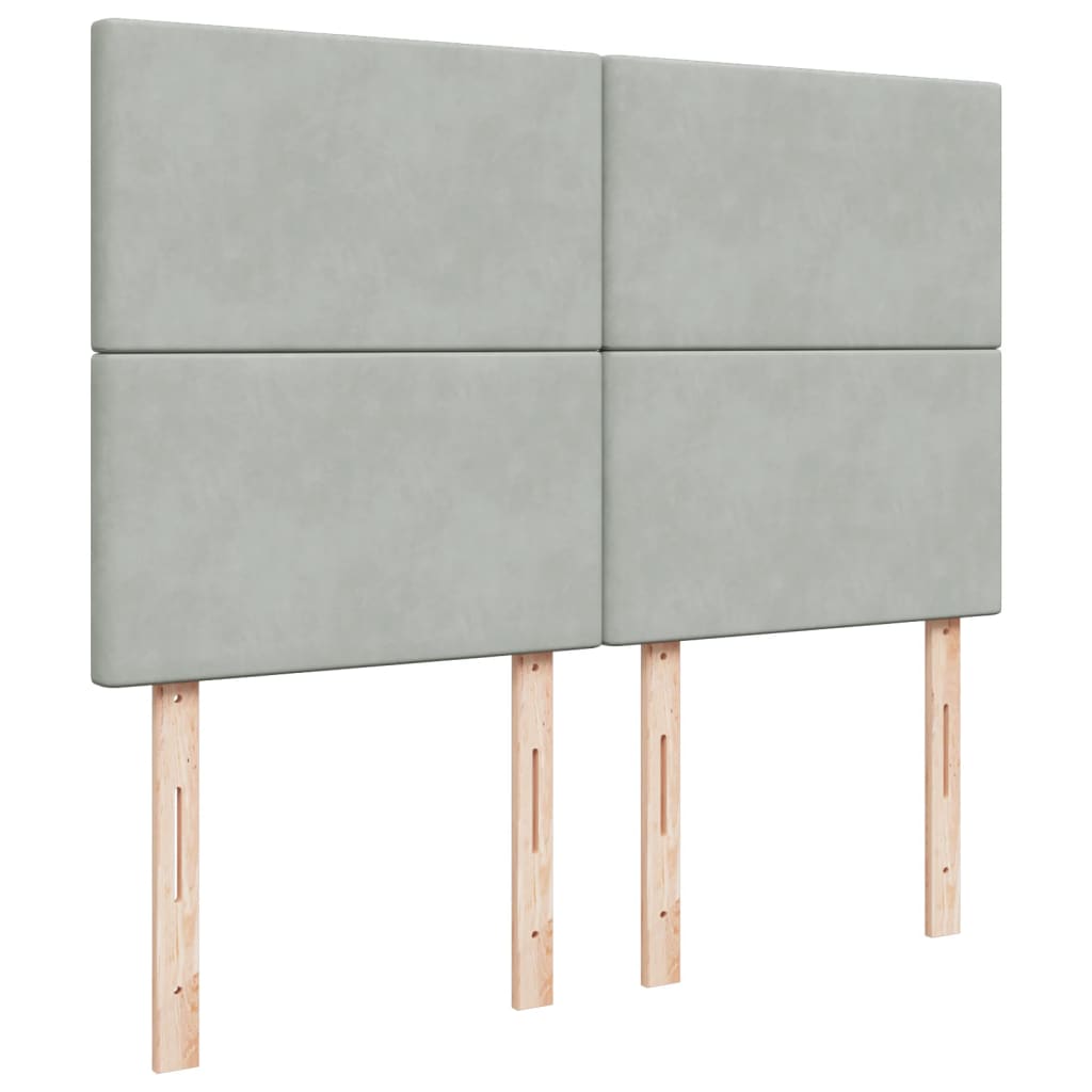 Giroletto a Molle con Materasso Grigio Chiaro 140x200cm Velluto