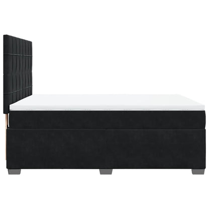 Giroletto a Molle con Materasso Nero 140x200 cm in Velluto