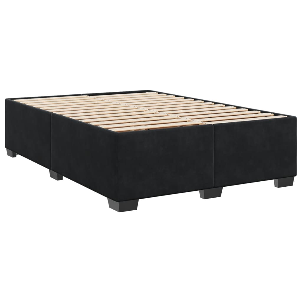 Giroletto a Molle con Materasso Nero 140x200 cm in Velluto