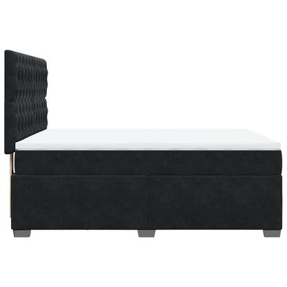 Giroletto a Molle con Materasso Nero 140x200 cm in Velluto