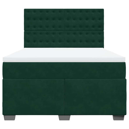 Giroletto a Molle con Materasso Verde Scuro 140x200 cm Velluto