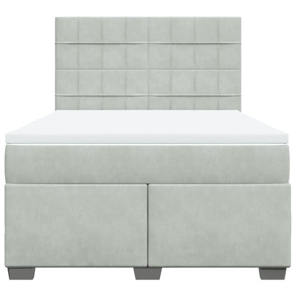 Giroletto a Molle con Materasso Grigio Chiaro 160x200cm Velluto