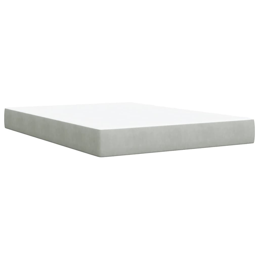 Giroletto a Molle con Materasso Grigio Chiaro 160x200cm Velluto