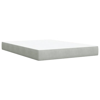 Giroletto a Molle con Materasso Grigio Chiaro 160x200cm Velluto