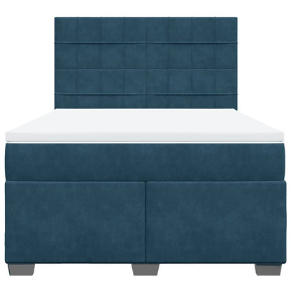 Giroletto a Molle con Materasso Blu 160x200 cm in Velluto