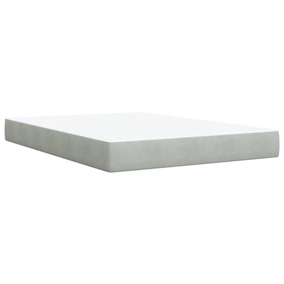 Giroletto a Molle con Materasso Grigio Chiaro 160x200cm Velluto
