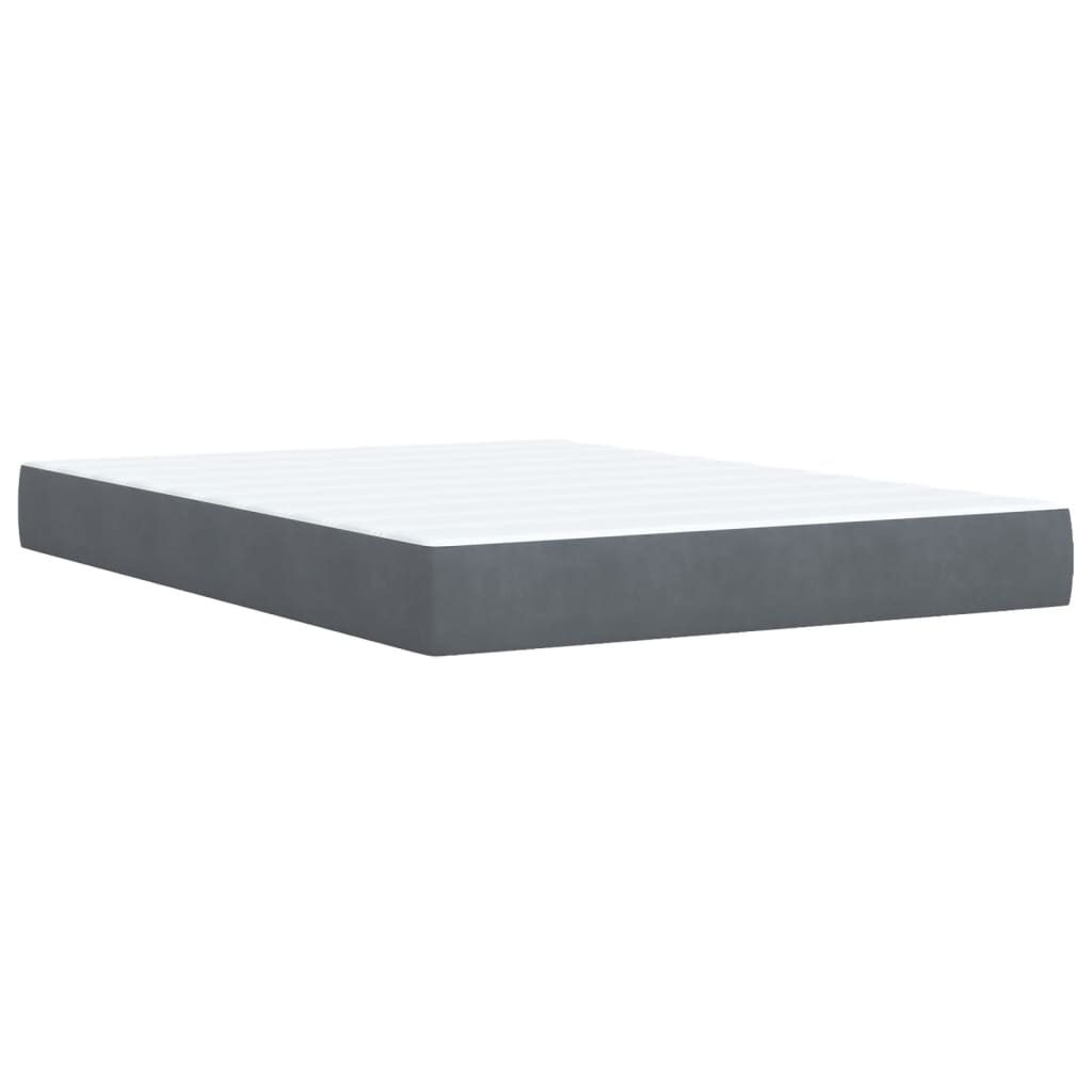 Giroletto a Molle con Materasso Grigio Scuro 160x200 cm Velluto