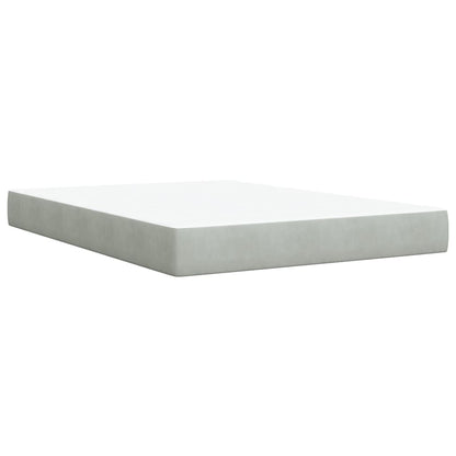 Giroletto a Molle con Materasso Grigio Chiaro 160x200cm Velluto