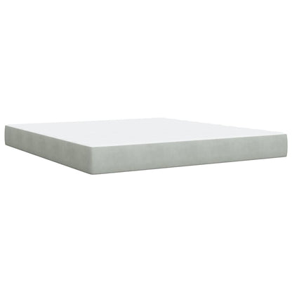Giroletto a Molle con Materasso Grigio Chiaro 180x200cm Velluto