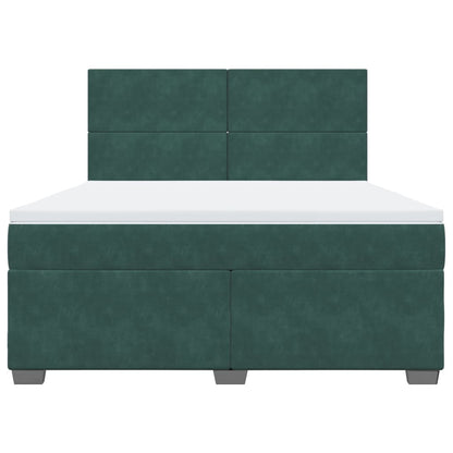Giroletto a Molle con Materasso Verde Scuro 180x200 cm Velluto - homemem39