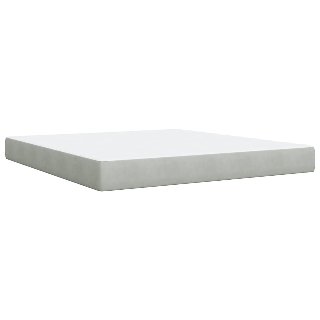 Giroletto a Molle con Materasso Grigio Chiaro 180x200cm Velluto