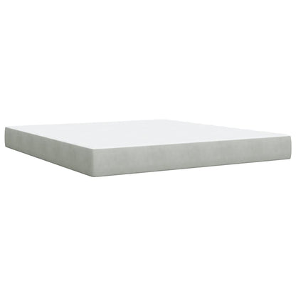 Giroletto a Molle con Materasso Grigio Chiaro 180x200cm Velluto