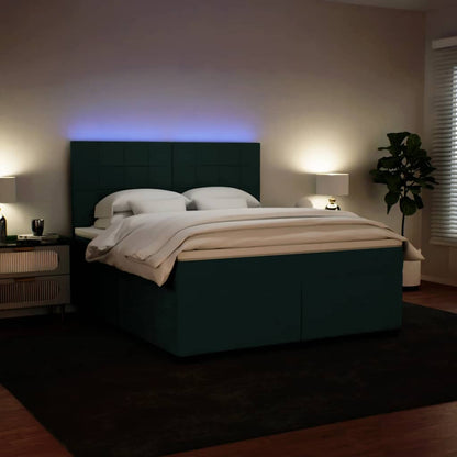 Giroletto a Molle con Materasso Verde Scuro 180x200 cm Velluto | homemem39