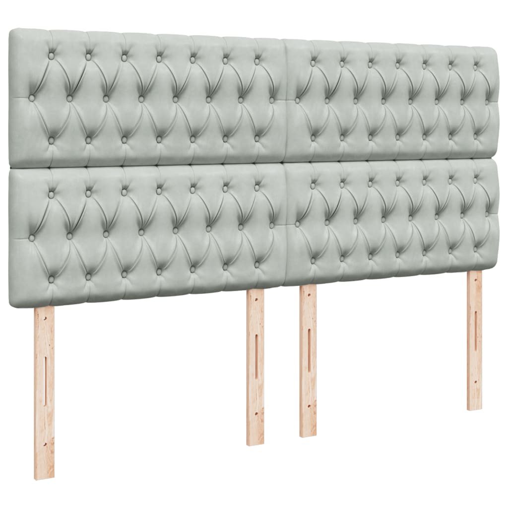 Giroletto a Molle con Materasso Grigio Chiaro 180x200cm Velluto