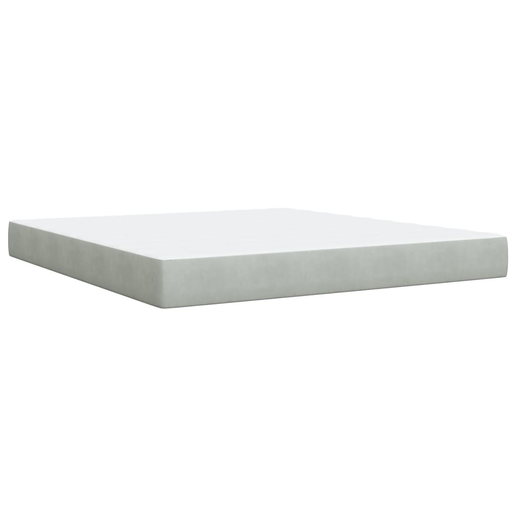 Giroletto a Molle con Materasso Grigio Chiaro 180x200cm Velluto
