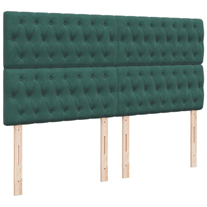 Giroletto a Molle con Materasso Verde Scuro 180x200 cm Velluto