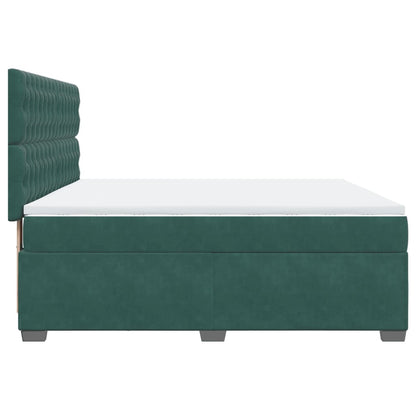 Giroletto a Molle con Materasso Verde Scuro 180x200 cm Velluto