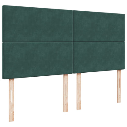 Giroletto a Molle con Materasso Verde Scuro 200x200 cm Velluto
