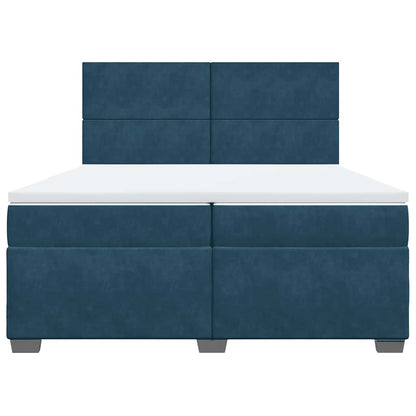 Giroletto a Molle con Materasso Blu 200x200 cm in Velluto