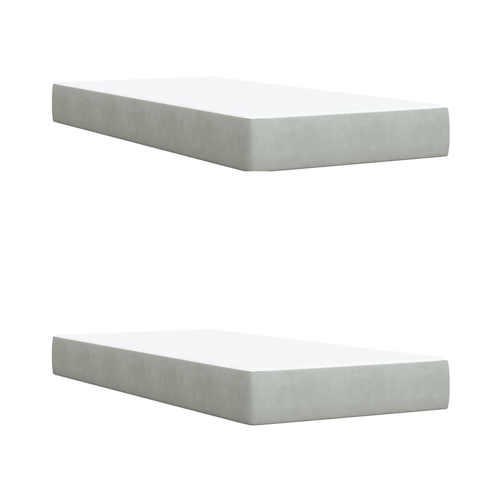 Giroletto a Molle con Materasso Grigio Chiaro 200x200cm Velluto