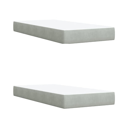 Giroletto a Molle con Materasso Grigio Chiaro 200x200cm Velluto