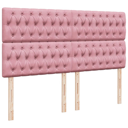 Giroletto a Molle con Materasso Rosa 200x200 cm in Velluto