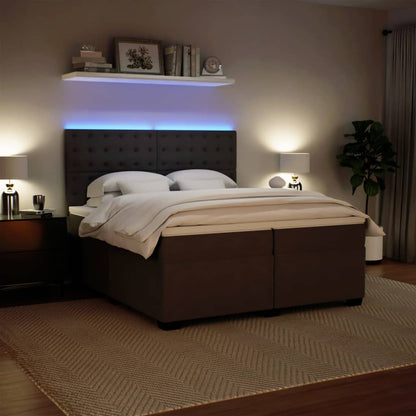 Giroletto a Molle con Materasso Grigio Chiaro 200x200cm Velluto