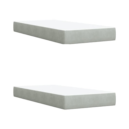 Giroletto a Molle con Materasso Grigio Chiaro 200x200cm Velluto