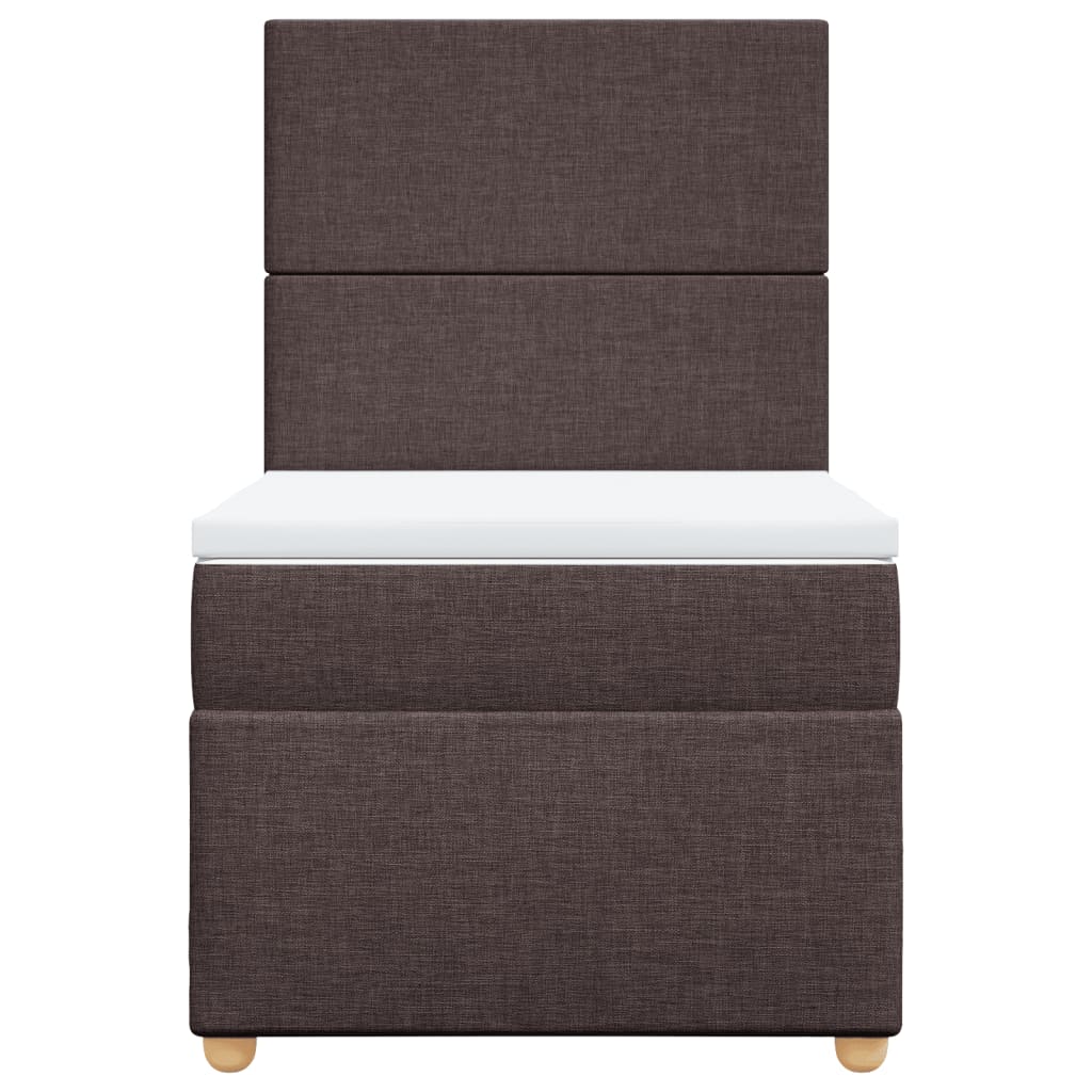 Giroletto a Molle con Materasso Marrone Scuro 80x200 cm Tessuto