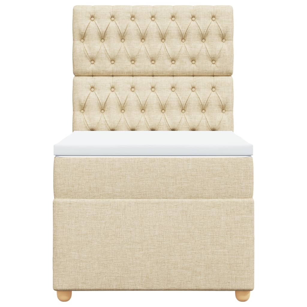 Giroletto a Molle con Materasso Crema 80x200 cm inTessuto - homemem39