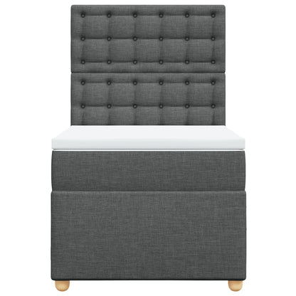 Giroletto a Molle con Materasso Grigio Scuro 80x200 cm Tessuto