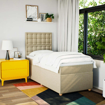 Giroletto a Molle con Materasso Crema 80x200 cm inTessuto - homemem39