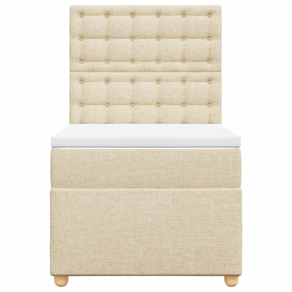 Giroletto a Molle con Materasso Crema 80x200 cm inTessuto - homemem39