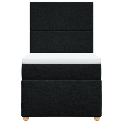 Giroletto a Molle con Materasso Nero 90x190 cm in Tessuto