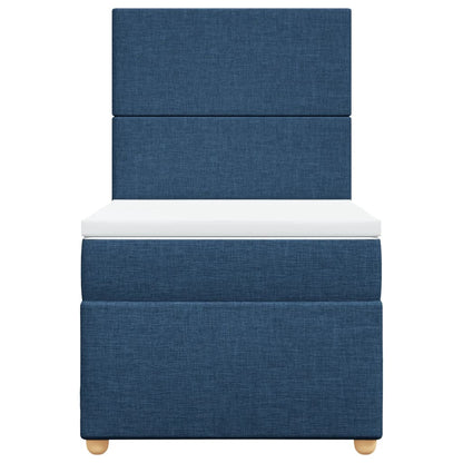 Giroletto a Molle con Materasso Blu 90x190 cm in Tessuto
