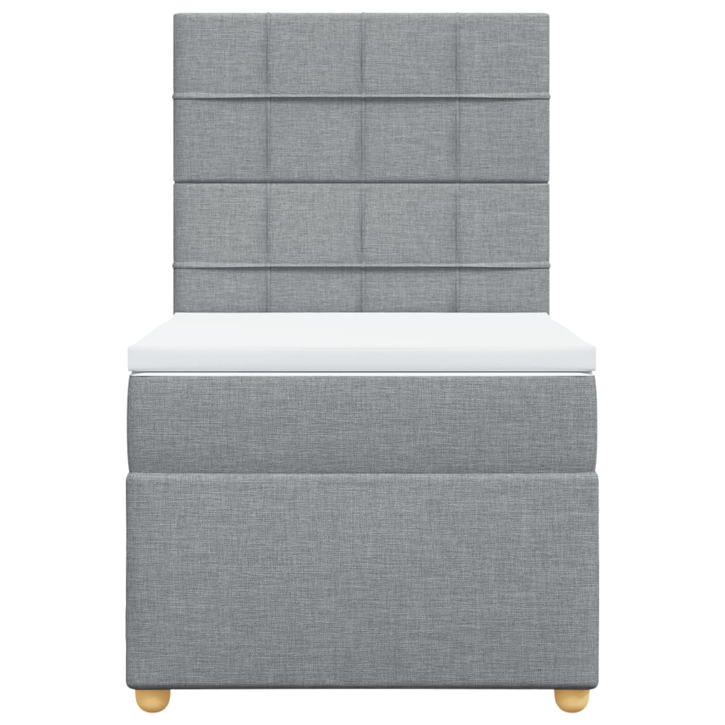 Giroletto a Molle con Materasso Grigio Chiaro 90x190 cm Tessuto