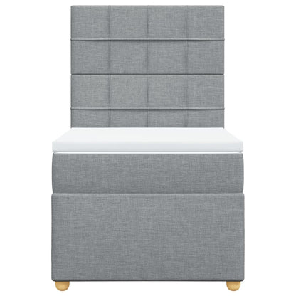 Giroletto a Molle con Materasso Grigio Chiaro 90x190 cm Tessuto