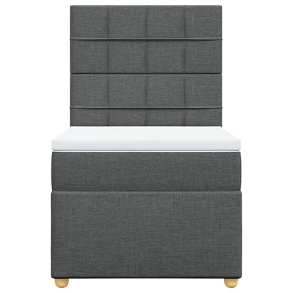 Giroletto a Molle con Materasso Grigio Scuro 90x190 cm Tessuto