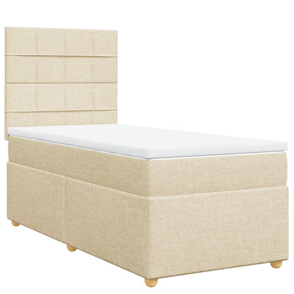 Giroletto a Molle con Materasso Crema 90x190 cm in Tessuto | homemem39